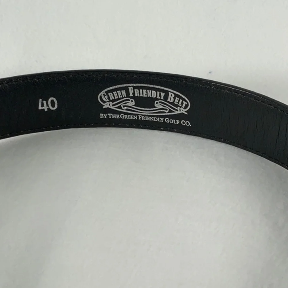 Green Friendly Golf Company Golf Belt Divot Tool Leather Black Size 40 NWOT